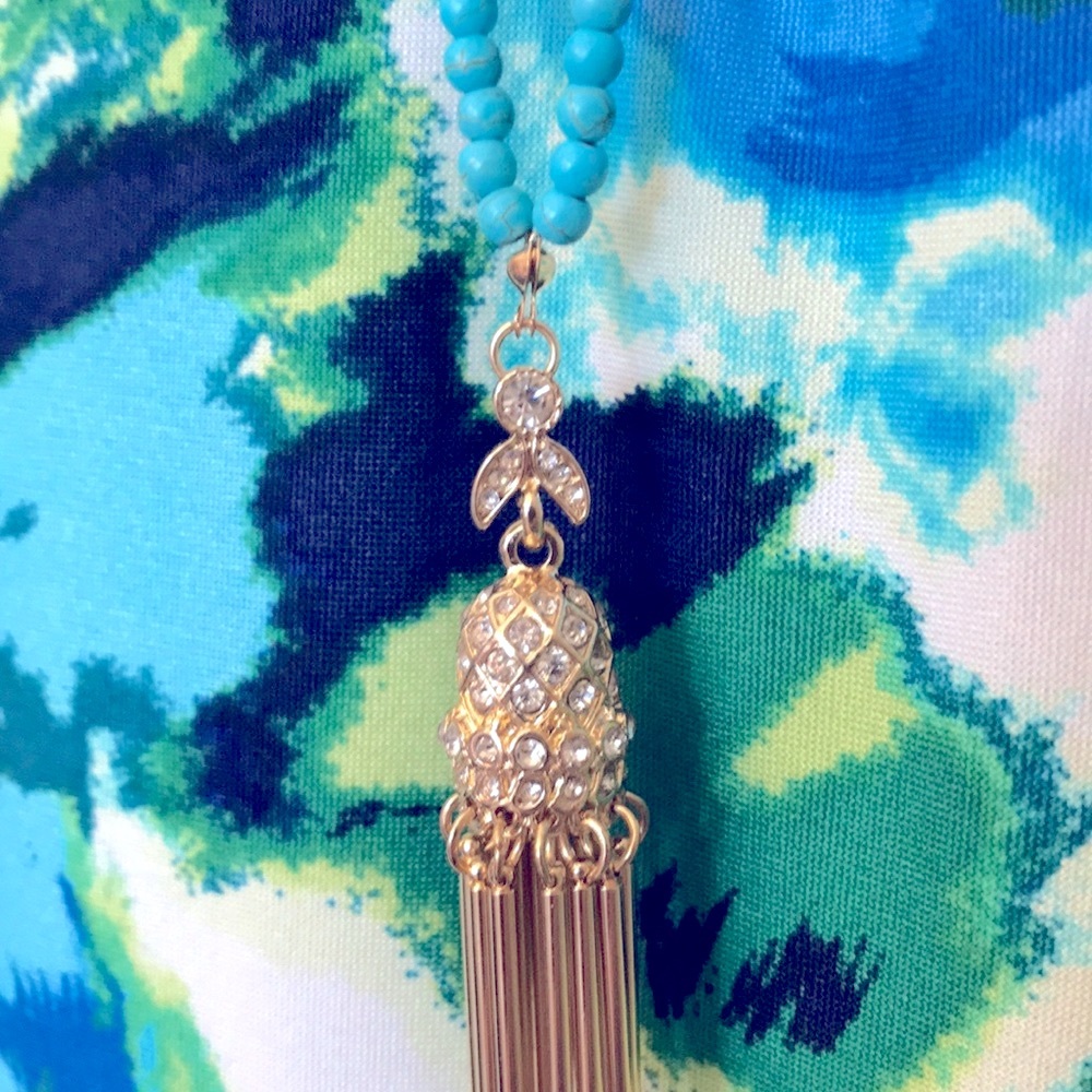 Turquoise Color Statement Necklace - Picture 6 of 6